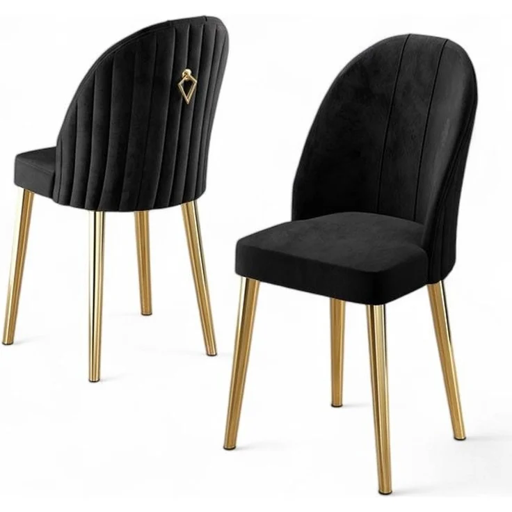 Skye Decor 'Mara - Black, Gold' Stuhlset (2-teilig), Schwarz / Gold, 44 x 90 x 42 cm – Bild 2