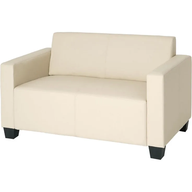 MCW 2-Sitzer-Sofa Lyon, Weiß, Moderne Lounge-Stil, Bequeme Polsterung, 136x76x72 cm, Hohe Stabilität, Belastbarkeit 260 kg