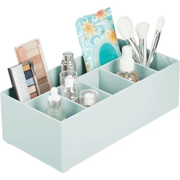 Schminkaufbewahrung Kosmetik Organizer 6 Fächer mDesign BPA frei mintgrün