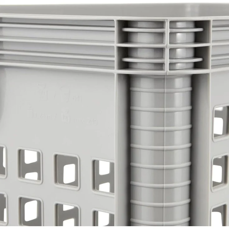 keeeper Transportkorb-Set 3-teilig, Stapelbar, Polypropylen, 3x64 l, Robert, Hellgrau – Bild 7