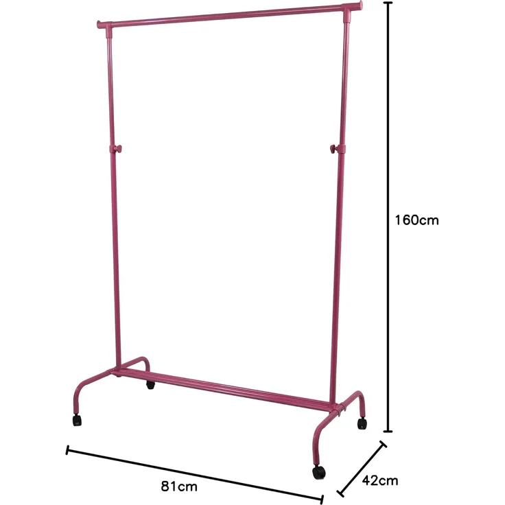 Home Vida Verstellbarer Kleiderständer für Einzelkleiderständer, Rosa – Bild 10