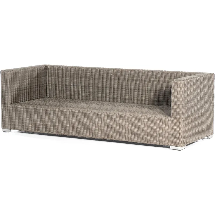 Sonnenpartner 3-Sitzer Lounge-Sofa Residence Aluminium mit Polyrattan stone-grey inklusive Kissen Lo