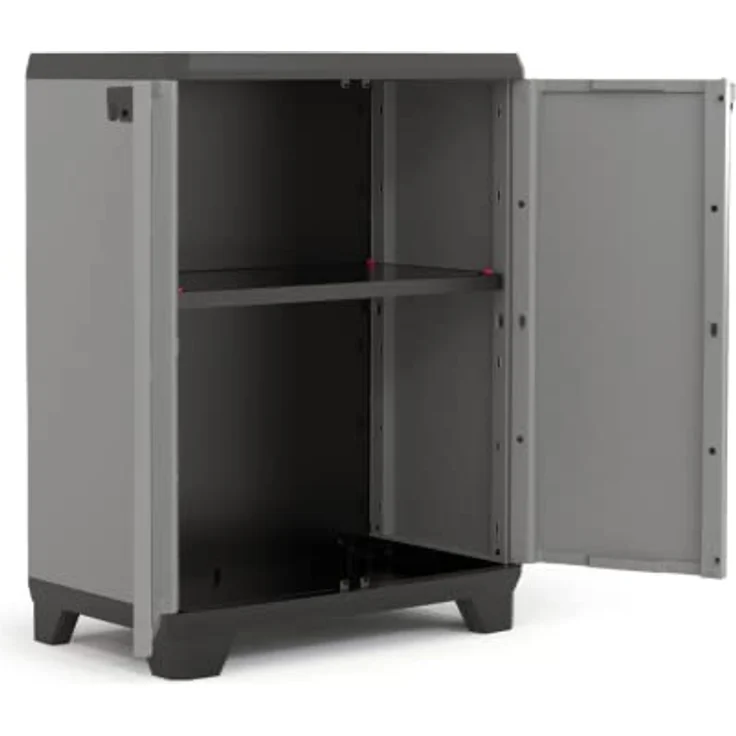 Keter Niedriger Lagerschrank Stilo Grau und Schwarz 90 cm 434769 – Bild 4