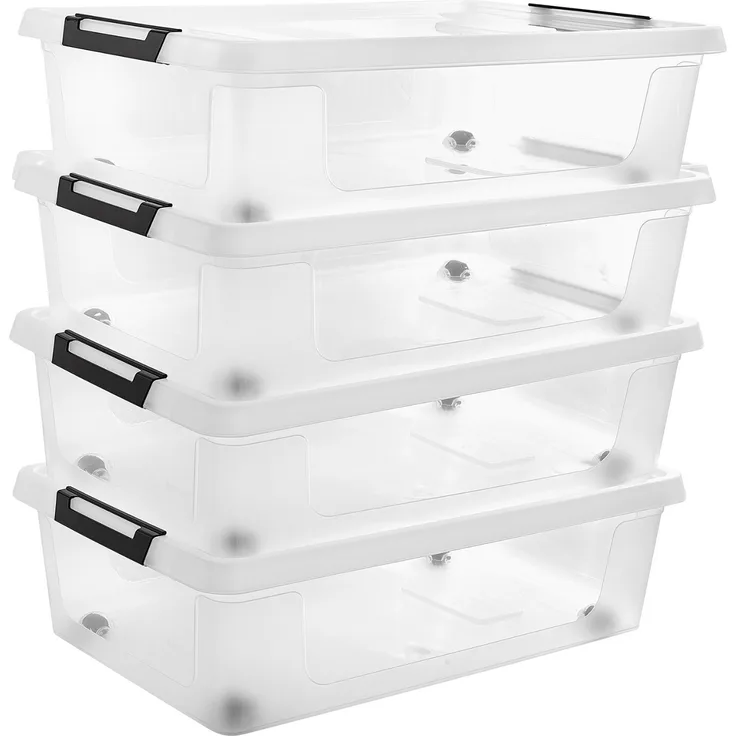 Gardissimo CLIP Aufbewahrungsbox Kunststoffbox Klarsichtbox Box rollbar