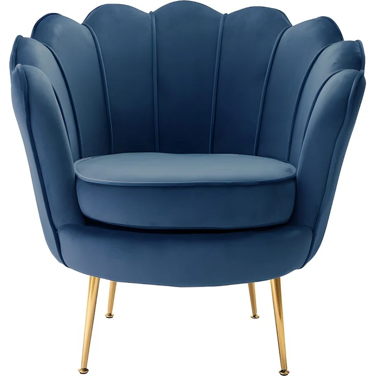 Vente-unique - DANDELION - Sessel mit gerader Rückenlehne - Metall - Marineblau - 78 x 75 x 76.5 cm – Bild 3
