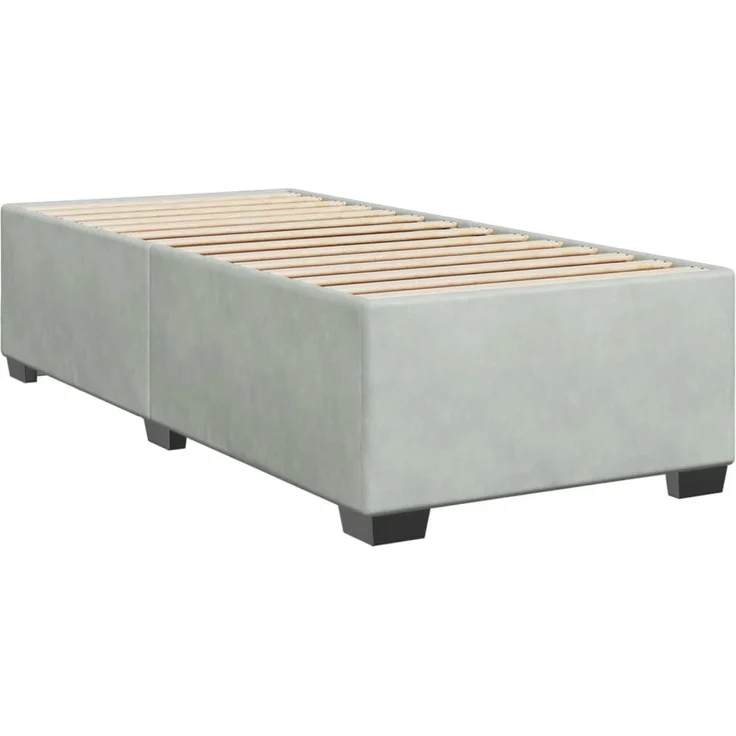 vidaXL Boxspringbett mit Matratze Hellgrau 80x200 cm Samt 3286162 – Bild 8