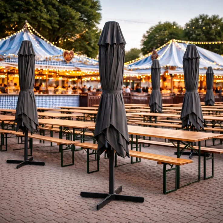 osoltus GASTRO Mittelmast-Schirm PROFI 4x4 m Anthrazit – Bild 4