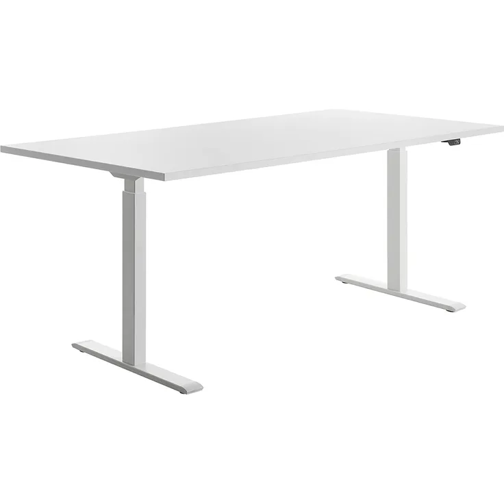 Topstar E-Table Höhenverstellbarer Schreibtisch, Holz, Weiss/Weiss, 180x80