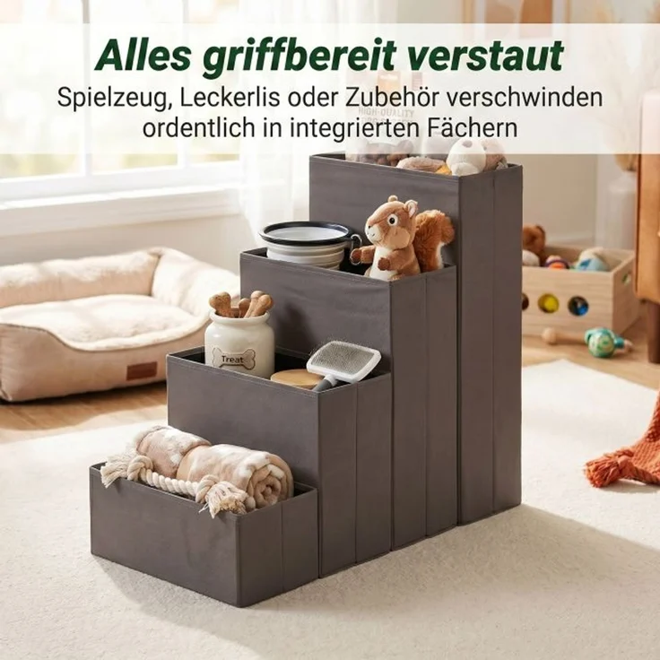 Relaxdays Faltbare Hundetreppe mit Stauraum – Bild 5