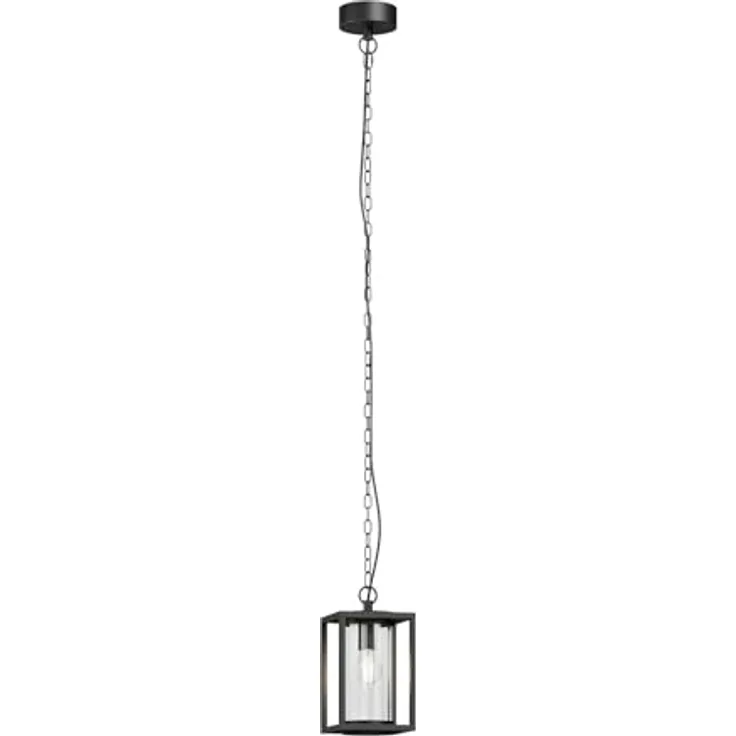 Lucande Außenleuchte Ferda, spritzwassergeschützte Pendelleuchte außen in Schwarz, Aluminium, 1 flammig, E27, IP44