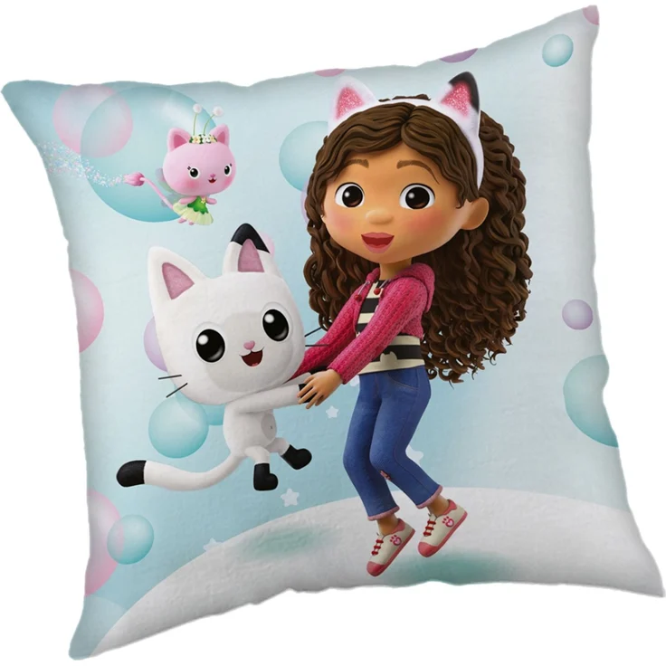 Gabby's Dollhouse 1 Stück Smile Rosa Kissen 40 × 40 cm für Kinderzimmer Bett Sofa und Dekoration