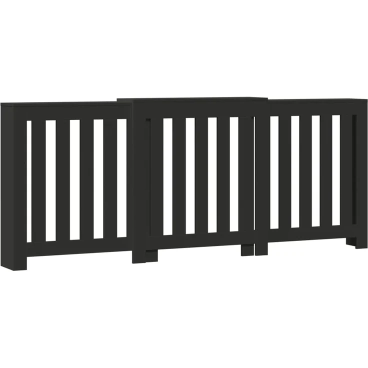 vidaXL Heizkörperverkleidung Schwarz 205x21,5x83,5 cm Holzwerkstoff 852763 – Bild 2