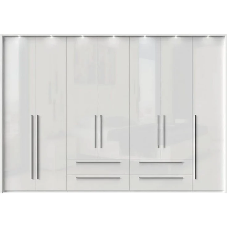 Places of Style Drehtürenschrank Piano weiß, Inklusive Beleuchtung. in 2 Breiten mit jeweils 4 Schubladen – Bild 4