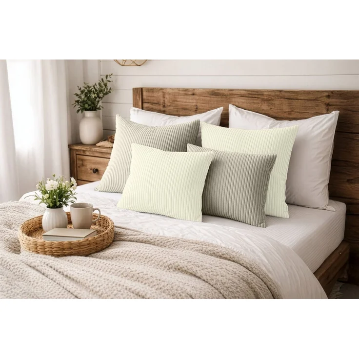 Amilian Dekokissen Sofakissen 4er Set mit Füllung - 2x 45x45 + 2x 35x45 cm, Hotelverschluss, waschbar, formstabil – Bild 1