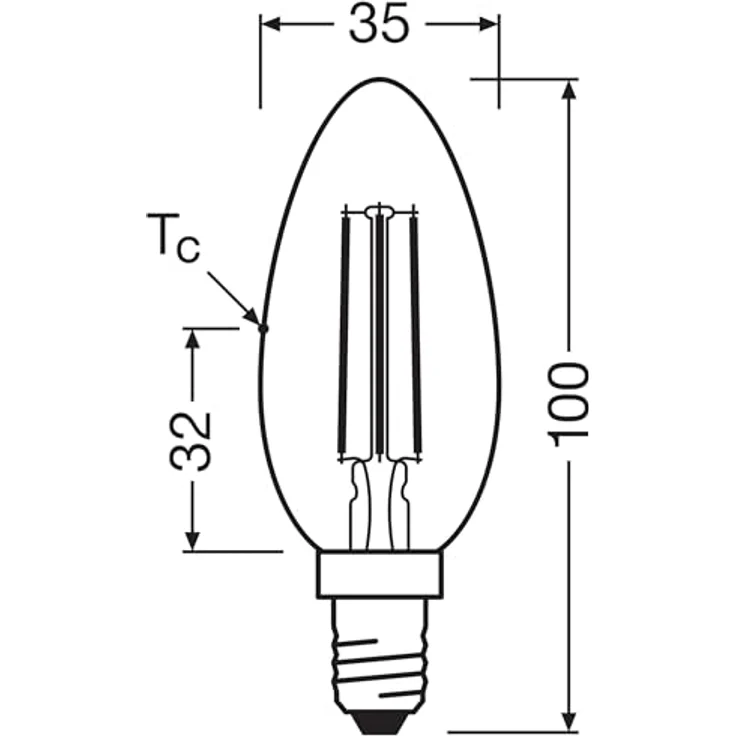 OSRAM LED Kerze Filament E14, 2,2W 827, 3er-Pack, EEK A – Bild 6