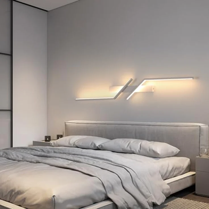 Goeco LED Wandlampe Innen, 81.5 CM 24 W Moderne Lang Wandleuchte 2 Fimmige 3000K Warmes Licht, Weiß Flurlampe Wand Belechtung für Flur Treppenhaus Wohnzimmer Schlafzimmer – Bild 3