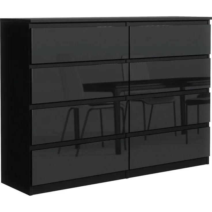 MAGOWA Schubkastenkommode Kommode 120 cm – moderne Kommode mit 8 Schubladen mit Stauraum (ideale Lösung), Breite 120 cm - Höhe 101,5 cm - Tiefe 39 cm