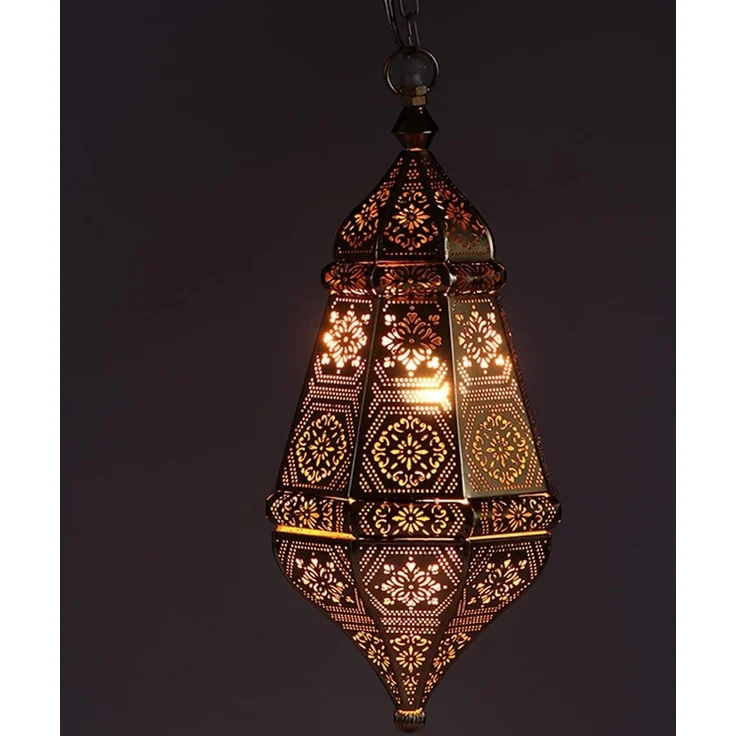 Marrakesch Orient & Mediterran Interior Pendelleuchte Leuchte Salma Schwarz, Orientalische Pendelleuchte aus Metall 40 cm, Handarbeit – Bild 3