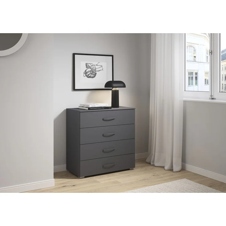 rauch Aditio Box, Kommode, 4 Schubladen, mit Softclose-Funktion, Farbe Grau metallic, BxHxT 80x81x42cm – Bild 1