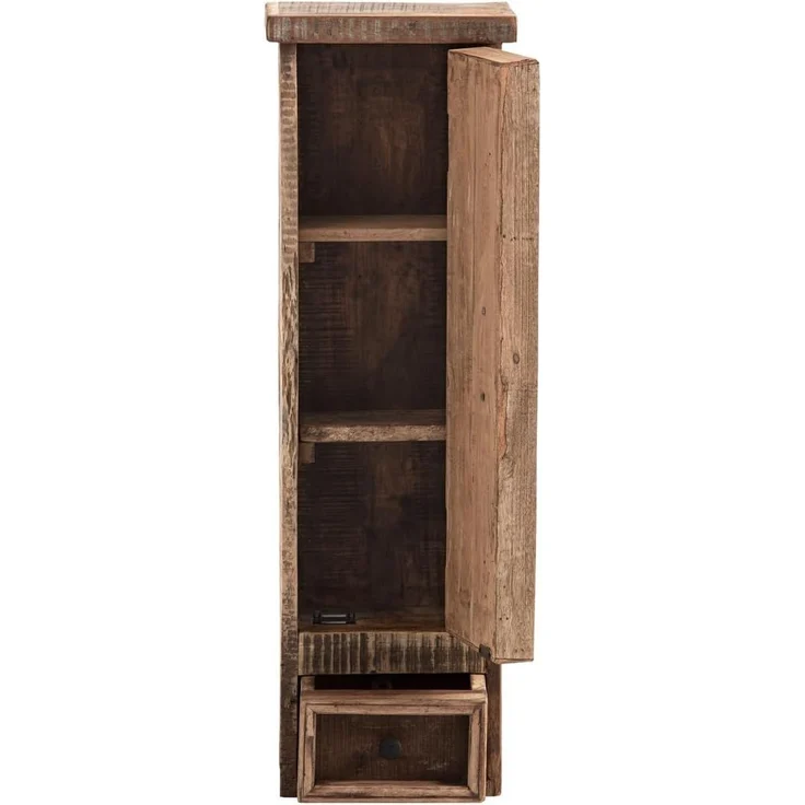 Sumatra Wandschrank aus recyceltem Altholz mit drei Fächern und Schublade rustikal nachhaltig für Badezimmer massivum – Bild 5