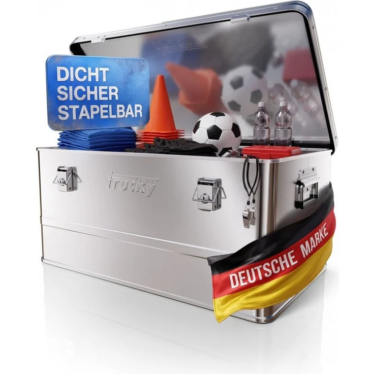 Trucky Allzweckkiste Aluminium Box mit Deckel Silber Alukiste Alu Kiste Abschliessbar – Bild 1