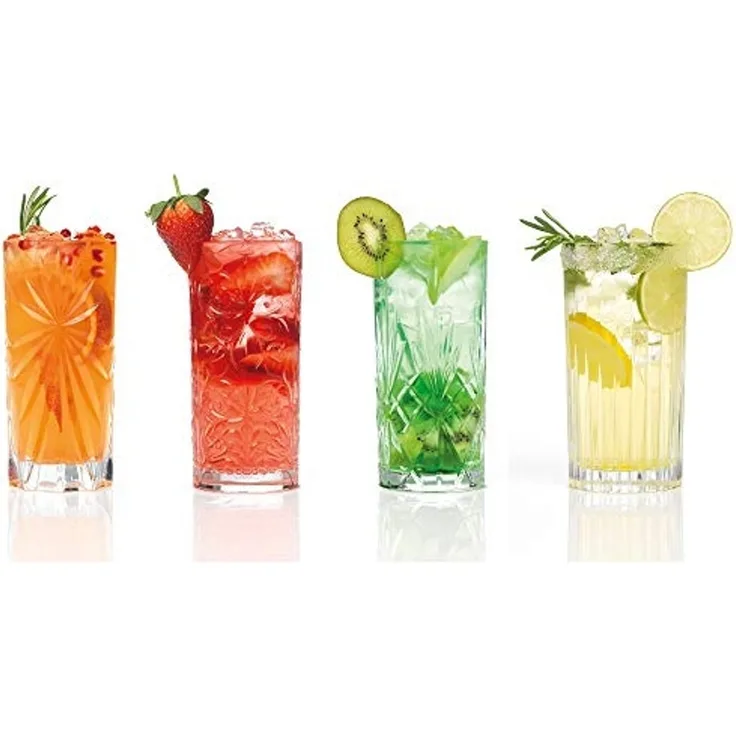 RCR Longdrinkgläser, Glas, Becher, 4 Stück
