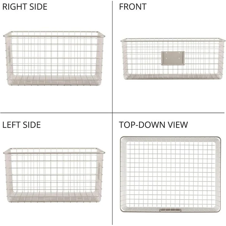 mDesign Allzweckkorb Aufbewahrung Drahtkorb Organizer 4er-Set Metall Mattsilber – Bild 8