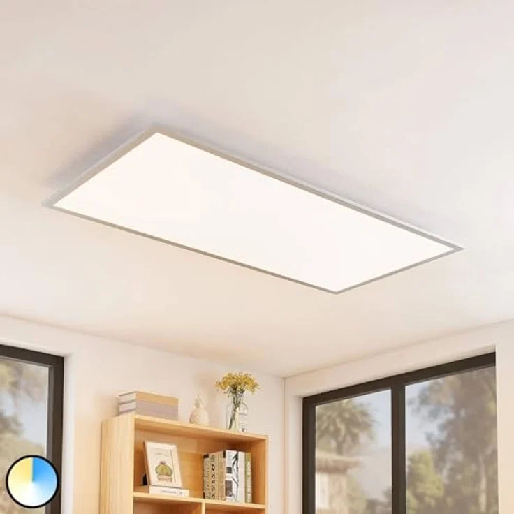 Lindby LED Panel Zento, LED, Kunststoff Alu Farbwechsel warmweiß / tageslicht IP20 mit Fernbedienung, LED 45 W gesamt, Farbwechsel warmweiß / tageslicht – Bild 2