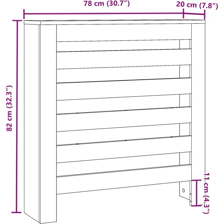 vidaXL Heizkörperverkleidung Sonoma-Eiche 78x20x82 cm Holzwerkstoff Braun – Bild 8