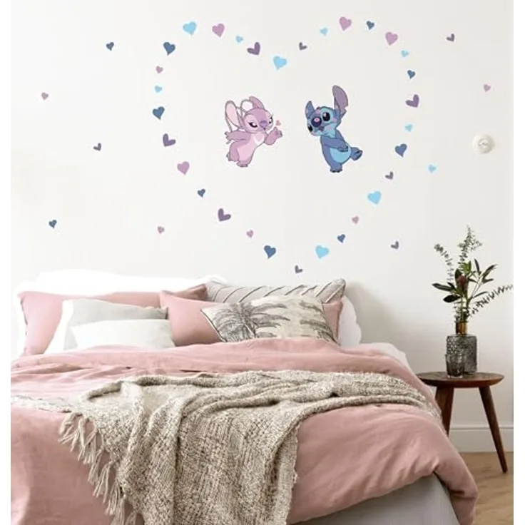 Komar Wandtattoo Stitch in Love - Größe 50 x 70 cm (43 St), Künstler: Komar, selbstklebend, Wandsticker, Kinderzimmer