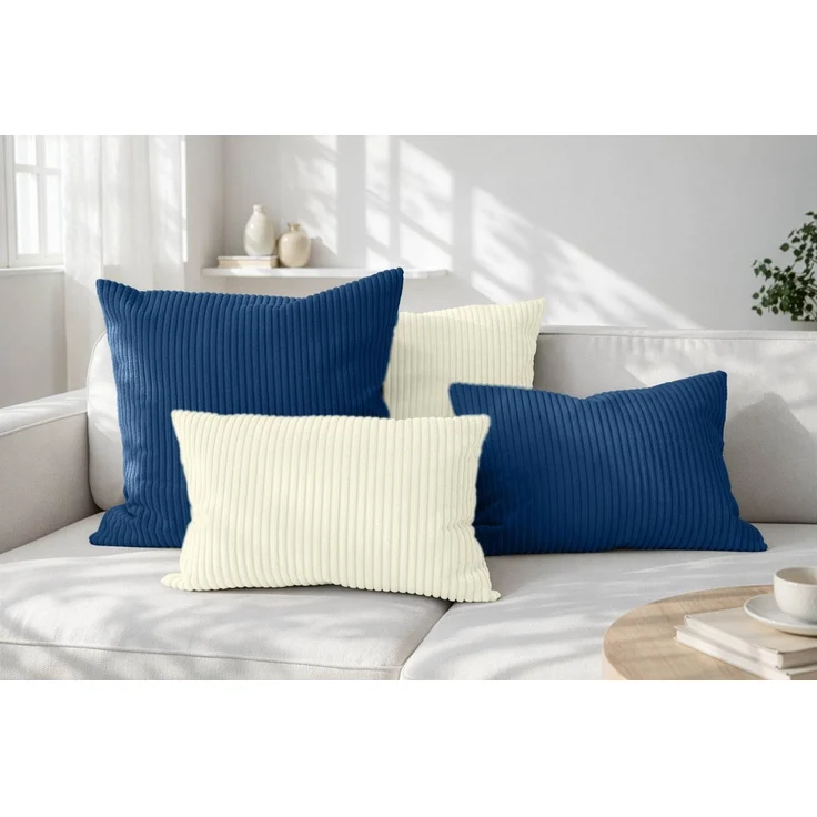 Amilian Dekokissen Sofakissen Cord-Optik 4er Set mit Füllung 2x 40x40 + 2x 35x45 cm, mit Füllung, Hotelverschluss, formstabil – Bild 1