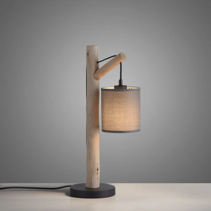 JUST LIGHT 15784-29 GREEN TRIBU Tischleuchte taupe Stoffschirm 1-flammig – Bild 5