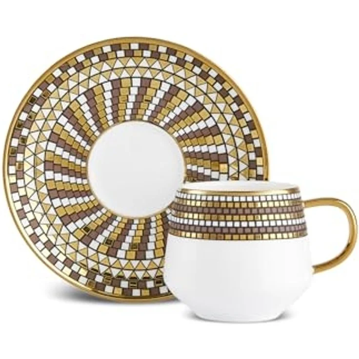 Karaca Kaffeeservice Karaca Belgin 90 ml Kaffeetasse mit Untertasse Set 6 Personen, Braun – Bild 6