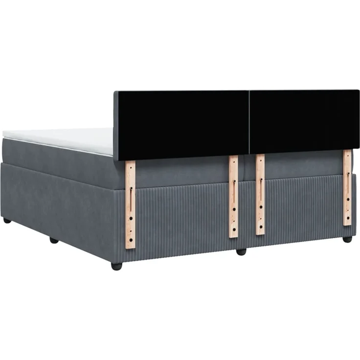 vidaXL Boxspringbett mit Matratze Dunkelgrau 200x200 cm Samt 3287843 – Bild 10