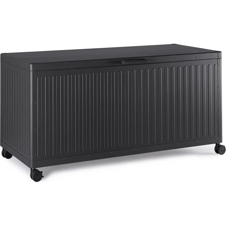 Gartentruhe Necon - Aluminium Anthrazit, mit Gaskolben und Rollen, Größe S – Bild 1