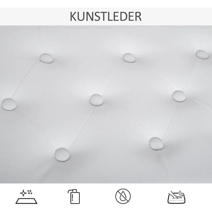 HOMCOM Klavierbank traditionellen Flurbank im Landhausstil kosmetischer Hocker Stauraum (Hocker, 1-St, Klavierhocker), Gummiholz, Kunstleder, Weiß, 76 x 36 x 50 cm – Bild 7