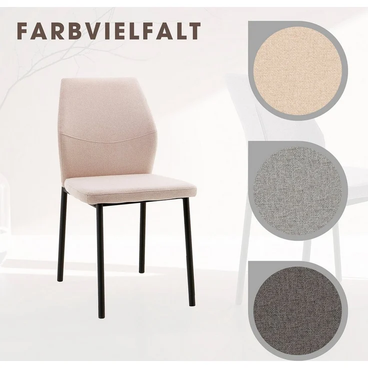 OTTO home Essgruppe Basel, Tischgruppe mit 4 Stühlen, Esstisch ausziehbar 140 - 180 cm, (Set, 5-tlg, Otto's DAUERTIEFPREIS), BESTSELLER, Sitzgruppe, Tisch, Stühle, ovale Tischplatte, Säulentisch – Bild 3
