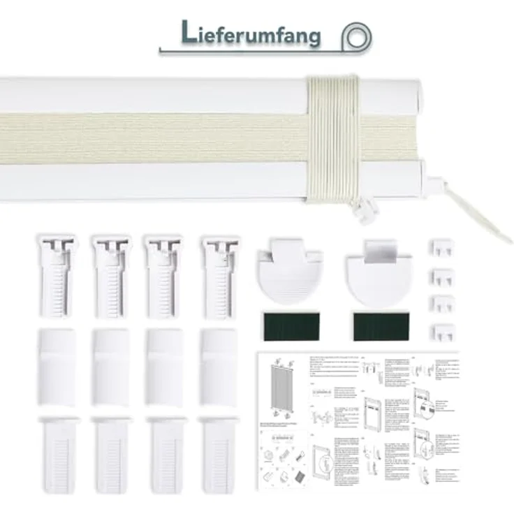 Buseu Plissee Klemmfix ohne Bohren 35x100cm Beige Faltrollo Plisseerollo – Bild 9