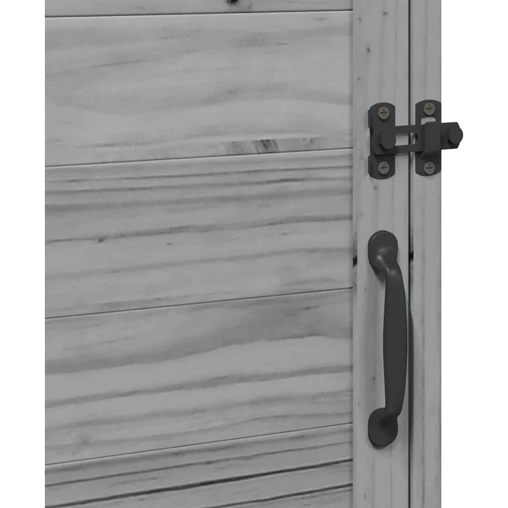 vidaXL Gartenschuppen Grau 59 x 56 x 113,5 cm Massivholz aus Fichte 42033438 – Bild 9