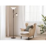 LED Deckenfluter mit Leselampe im Landhausstil, Rostoptik Höhe 180cm