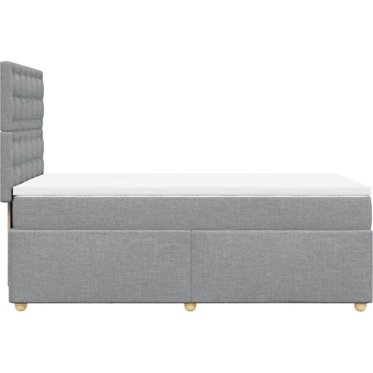 vidaXL Boxspringbett mit Matratze Hellgrau 90x200 cm Stoff 3293477 – Bild 7