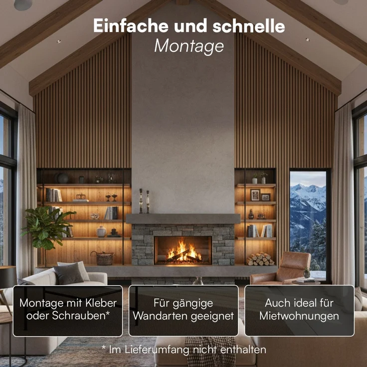 skølm 'Rune' 3D Akustikpaneele, Eiche, hochwertige Holzoptik Furnier und MDF, 120x60 cm, Wandpaneele mit Schallschutz, 2er Set – Bild 5