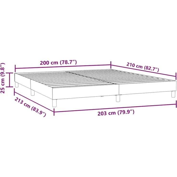 vidaXL Boxspringbett ohne Matratze Rosa 200x210 cm Samt 3315848 – Bild 10