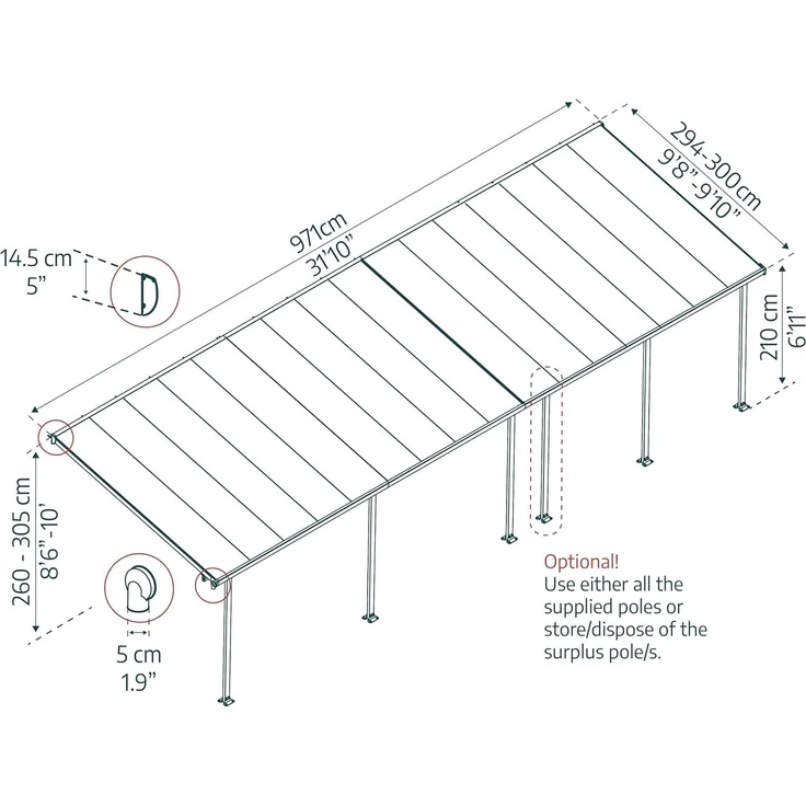 Palram - Canopia Aluminium Terrassenüberdachung – Bild 7