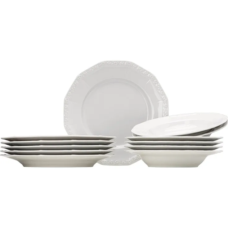 Rosenthal Geschirr-Set Maria Weiss Set 12tlg, Porzellan