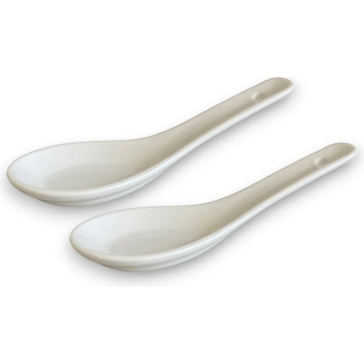 WestCraft Suppenlöffel White and black Series ASIATICA, Porzellan-Löffel-Set Asien / Ramen, 13 cm - Reis-Löffel - Suppen-Löffel, Servier-Löffel - Spoon-Set – Bild 5