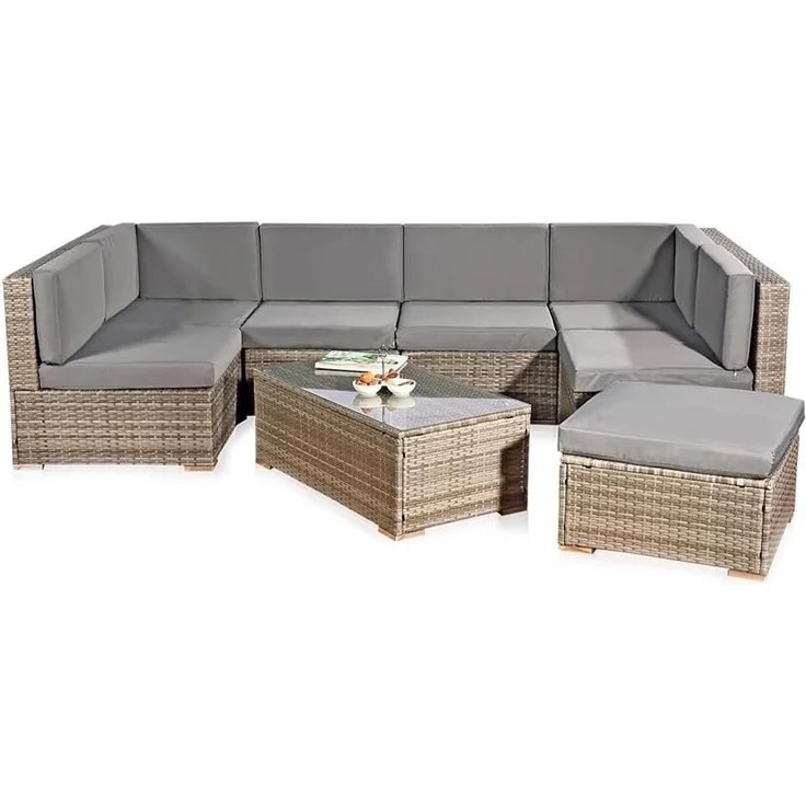 Sitzgruppe Gartenmöbel Lounge Sitzgarnitur Rattan Gartenset Sitzgruppe Terrasse – Bild 9