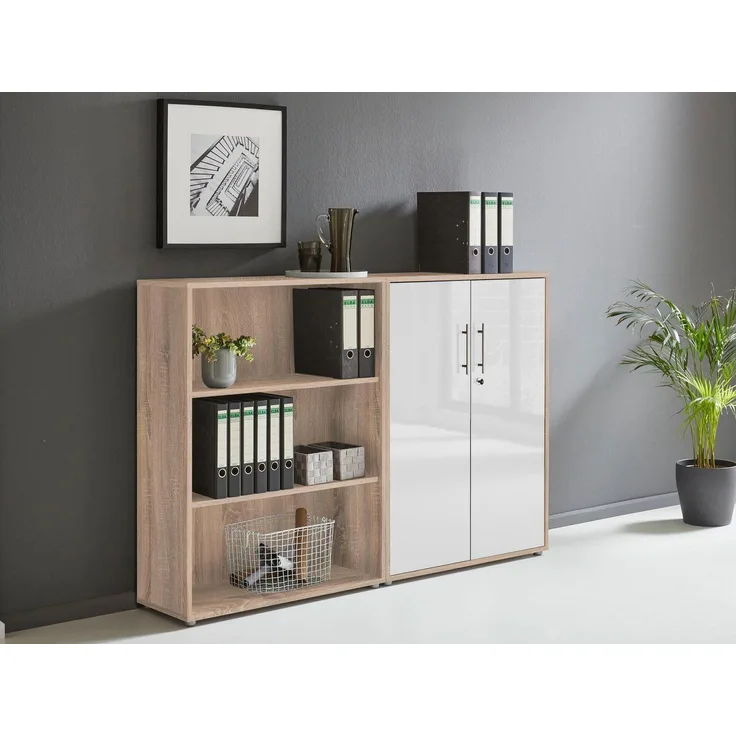 BMG Möbel Aktenschrank Office Edition Schrankwand 1 niedrig abschließbar, in verschiedenen Farben