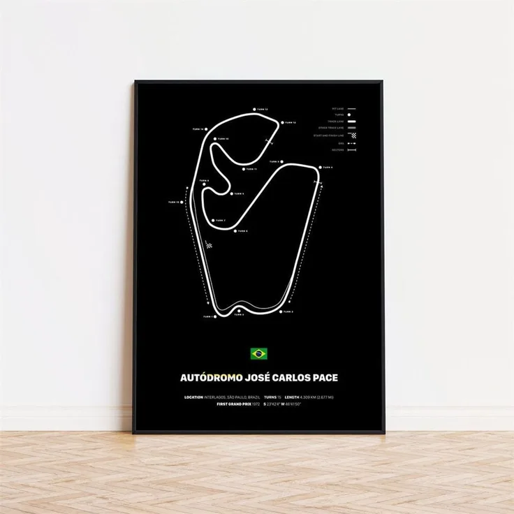 Poster Formel 1 Rennstrecken · Deko Print ohne Rahmen - C / 50x70 cm