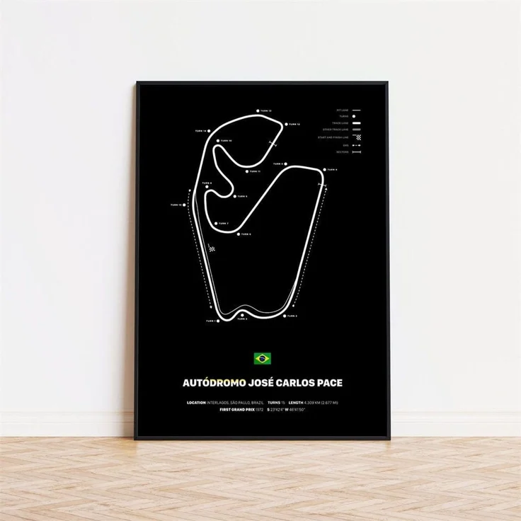 Poster Formel 1 Rennstrecken · Deko Print ohne Rahmen - C / 50x70 cm
